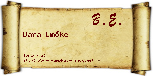 Bara Emőke névjegykártya